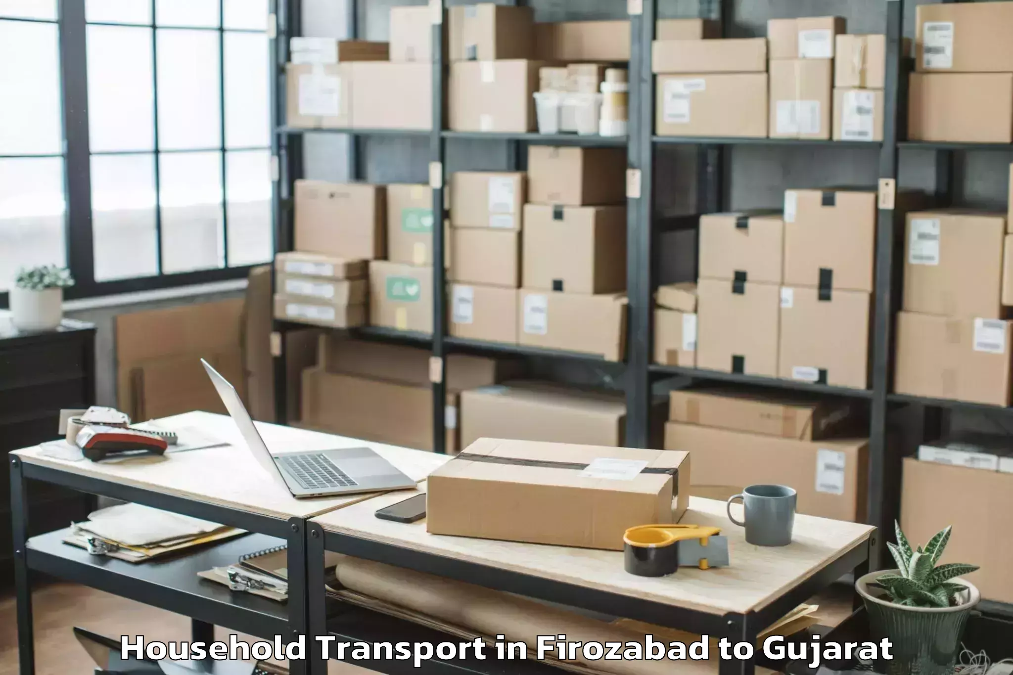 Reliable Firozabad to Kheda Household Transport